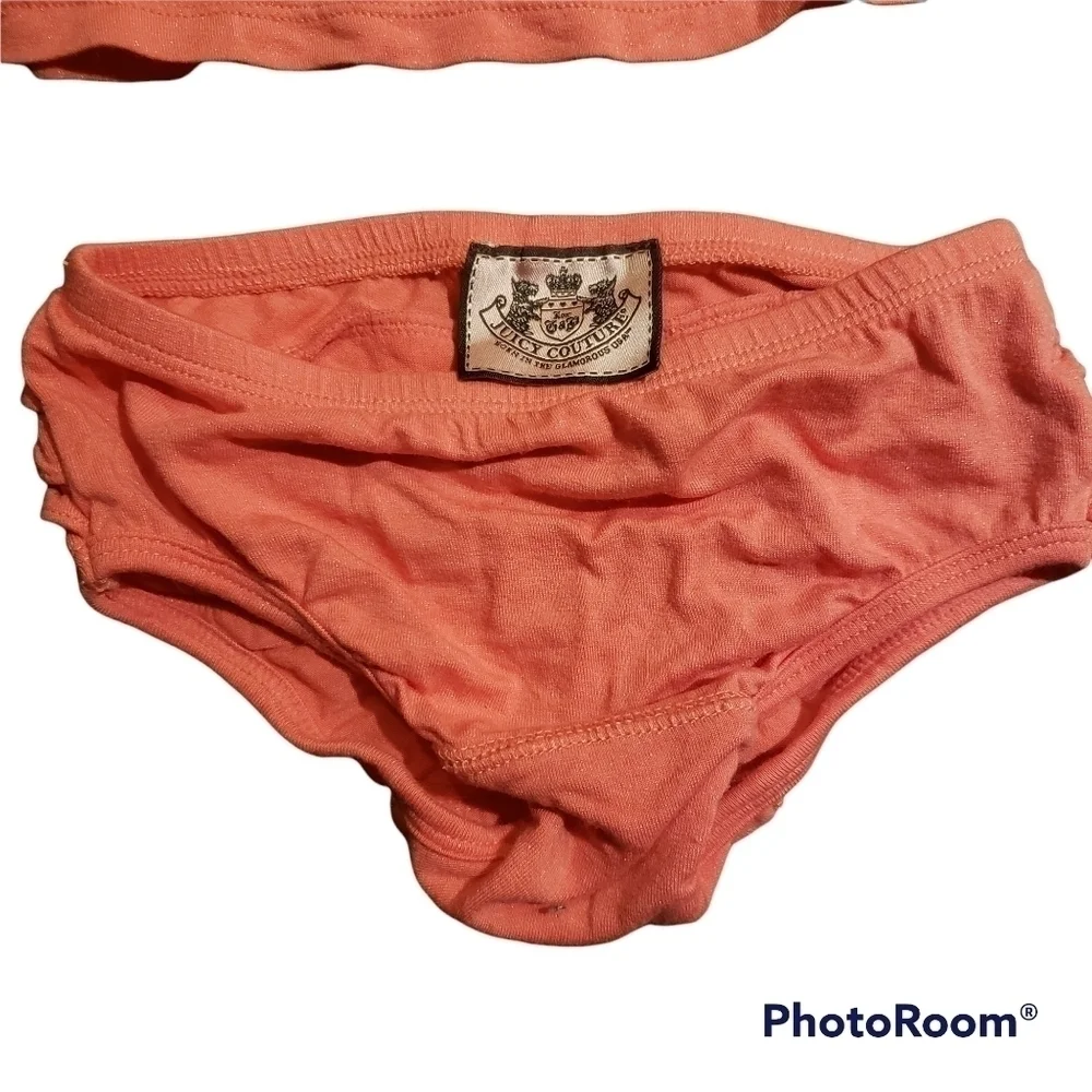 Vintage Juicy Couture Baby Coral Pink Tunic Shirt and Bottoms Matched Set 3-6 mo